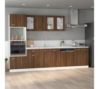 ATOMSTACK MAKER Armoire à micro-ondes Lyon - 60 x 57 x 207 cm - Aspect chêne marron - Armoire à 4 compartiments avec porte flexible à gauche/droite - Pour cuisine moderne