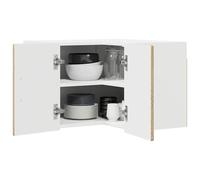 ATOMSTACK MAKER Armoire de cuisine d'angle murale en chêne Sonoma - 57 x 57 x 40 cm - En bois avec 2 portes à charnières et 2 étagères réglables - Moderne et peu encombrant - Pour intérieur