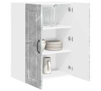 ATOMSTACK MAKER Armoire de cuisine murale, gris béton, 60 x 31 x 80 cm, matériau en bois avec 2 portes à charnières et 3 étagères réglables, armoire murale moderne pour cuisine, peu encombrant et