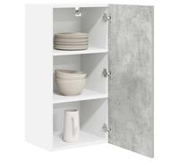 ATOMSTACK MAKER Armoire de cuisine suspendue - 40 x 31 x 80 cm - Gris béton et blanc - En bois - Étagère murale moderne avec porte - Rangement peu encombrant pour vaisselle et ustensiles de cuisine