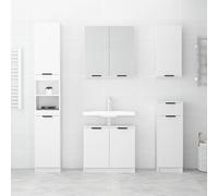 ATOMSTACK MAKER Armoire de salle de bain 64,5 x 33,5 x 59 cm, blanc, matériau en bois, résistant à l'humidité, avec 2 portes et ouverture lavabo, meuble de salle de bain stable jusqu'à 60 kg