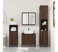 ATOMSTACK MAKER Armoire de salle de bain aspect chêne 35 x 37,5 x 100 cm, matériau bois et cadre en métal, résistant à la corrosion, capacité de charge de 60 kg, porte montable gauche/droite - pour