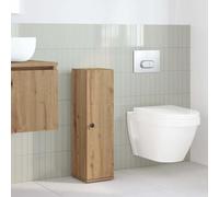 ATOMSTACK MAKER Armoire de salle de bain avec porte-papier toilette, 20,5 x 22 x 72 cm, chêne artisanal, peu encombrant, pour petites salles de bain, matériau en bois, montage gauche/droite, charge