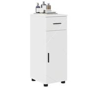 ATOMSTACK MAKER Armoire de salle de bain avec tiroir et 2 portes, blanc brillant, 30 x 35 x 80 cm, bois/métal, montage mural, armoire de salle de bain moderne pour petites salles de bain
