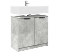 ATOMSTACK MAKER Armoire de salle de bain gris béton 64,5 x 33,5 x 59 cm, 2 portes en bois robuste avec poignée en barre mate, résistante à l'humidité et facile à nettoyer