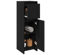 ATOMSTACK MAKER Armoire de salle de bain noire aspect chêne 30 x 30 x 95 cm, résistante à l'humidité, avec tiroir et porte encastrée, meuble de salle de bain moderne pour l'intérieur