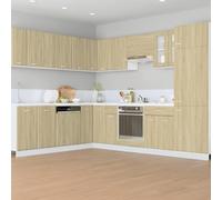 ATOMSTACK MAKER Armoire réfrigérateur 60 x 57 x 207 cm en chêne Sonoma - Armoire suspendue moderne avec 3 portes et 4 étagères, montage mural pour cuisine, matériau en bois, série Lyon