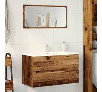 ATOMSTACK MAKER Armoire suspendue de salle de bain - En bois vieilli - 80 x 38,5 x 45 cm - Montage mural - Charge maximale de 60 kg - Peu encombrant et résistant à l'humidité - Avec instructions de