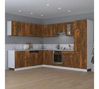 ATOMSTACK MAKER Armoire suspendue Lyon en bois de chêne fumé - 80 x 31 x 60 cm - Étagère murale de cuisine avec 2 portes pour vaisselle et ustensiles - Moderne - Peu encombrant - Charge maximale de 60