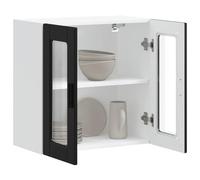 ATOMSTACK MAKER Armoire suspendue Porto avec façade en verre, noir, 60 x 31 x 60 cm, armoire de cuisine en bois pour un rangement peu encombrant, moderne, robuste et élégant