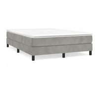 ATOMSTACK MAKER Cadre de lit à sommier tapissier, gris clair, 140 x 190 cm, housse en velours doux (100 % polyester), pieds en bois stables et lattes en contreplaqué pour une stabilité optimale du