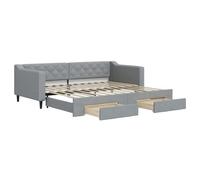 ATOMSTACK MAKER Canapé-lit 2 en 1 pliable avec tiroirs de rangement, couleur gris clair, 223 x 100 x 67 cm (sans extension), idéal pour salon ou chambre d'amis, nécessite 2 matelas de 90 x 200 cm