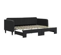 ATOMSTACK MAKER Canapé-lit pliable 2 en 1 noir en velours, 90 x 200 cm, avec structure en bois et métal, lattes en contreplaqué, idéal pour les études et les visites, montage facile