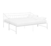 ATOMSTACK MAKER Canapé-lit pliable 90 x 200 cm, structure en acier blanc avec barrière latérale de sécurité, convertible de canapé à lit pour petits espaces, montage facile