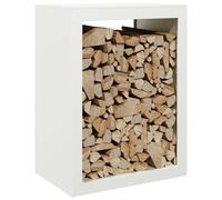 ATOMSTACK MAKER Étagère à bûches en acier - 60 x 40 x 80 cm - Blanc - Étagère à bûches robuste avec circulation de l'air optimisée pour sécher et ranger pour cheminée, poêle à bois et jardin