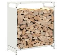 ATOMSTACK MAKER Étagère à bûches en acier laminé à froid - 60 x 28 x 65 cm - Blanc - Charge maximale de 60 kg - Support à bûches de cheminée robuste et élégant pour salon, abri de jardin ou cave