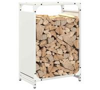 ATOMSTACK MAKER Étagère à bûches en acier laminé à froid Blanc (44 x 28 x 65 cm), capacité de charge de 60 kg, perméable à l'air pour un séchage optimal - Idéal pour cheminée, salon et jardin
