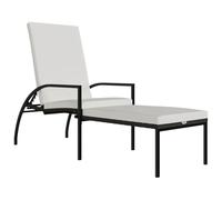 ATOMSTACK MAKER HOMELEN Balancelle de soleil avec repose-pieds en rotin polyéthylène, dossier réglable, résistant aux intempéries, empilable, marron, 195 x 60 x 55-102 cm, pour jardin, terrasse