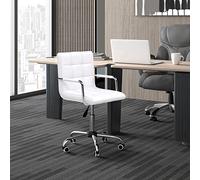 ATOMSTACK MAKER HOMELEN Chaise de Bureau Ergonomique pivotante Hauteur réglable 50-65 cm, Fauteuil Manager capitonné en Similicuir Blanc, Dossier et Assise rembourrés Mousse Haute densité