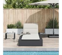 ATOMSTACK MAKER HOMELEN Chaise longue flottante avec dossier réglable + rotin synthétique + 3 positions + noir 210 x 100 cm + pour jardin, terrasse, balcon et piscine
