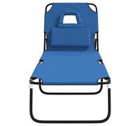 ATOMSTACK MAKER HOMELEN Chaise longue pliable en tissu Oxford et acier revêtu par pulvérisation, réglable en 5 positions, imperméable, bleu, 189 x 56 x 83 cm, pour jardin, terrasse, piscine et plage