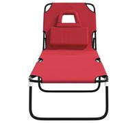 ATOMSTACK MAKER HOMELEN Chaise longue pliante en tissu Oxford + acier revêtu par pulvérisation - Réglable en 5 positions - Imperméable - 189 x 56 x 83 cm - Rouge - Pour jardin, terrasse, piscine et