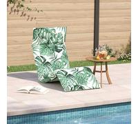 ATOMSTACK MAKER HOMELEN Chaise longue pliante en tissu Oxford avec motif feuilles, 175 x 54 x 8,5 cm, réglable sur 5 positions, imperméable, jusqu'à 110 kg, pour jardin, plage, yoga et méditation