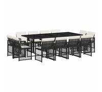 ATOMSTACK MAKER HOMELEN Ensemble de meubles de jardin 13 pièces avec coussins en rotin synthétique noir, résistant aux intempéries, pliable, pour terrasse, jardin, arrière-cour