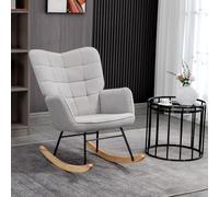 ATOMSTACK MAKER HOMELEN Fauteuil à Bascule Design Moderne en Acier Stable, capitonnage Ergonomique, revêtement Bouclette Douce, Gris Clair - 71 x 98 x 101 cm
