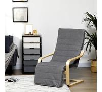 ATOMSTACK MAKER HOMELEN Fauteuil Relax Scandinave Luxe en Bois Massif de Bouleau - Fauteuil Confort avec Repose-Pied Réglable (5 Positions), Déhoussable, 94 x 66,5 x 100 cm, Gris