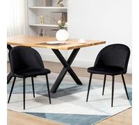 ATOMSTACK MAKER HOMELEN Lot de 2 chaises Salle à Manger scandinaves en Velours 100% Polyester, rembourrées, avec Pieds effilés en métal - Design élégant et Confortable pour Cuisine & Salon A35