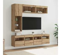 ATOMSTACK MAKER HOMELEN Meuble TV mural 7 pièces en bois de chêne artisanal, meuble TV, meuble TV, meuble TV, meuble TV, meuble TV, meuble TV RTV pour salon, chambre à coucher