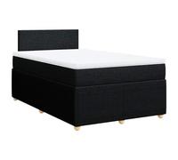 ATOMSTACK MAKER Lit à sommier tapissier 120 x 190 cm avec matelas à ressorts ensachés et surmatelas respirant - Noir, tissu polyester, cadre en pin de 20 cm de haut, pour un sommeil réparateur
