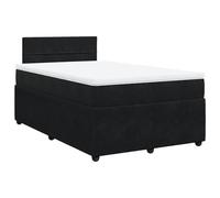 ATOMSTACK MAKER Lit à sommier tapissier 120 x 190 cm avec matelas à ressorts ensachés et surmatelas en velours respirant - Noir 20 cm de haut avec tête de lit et housse lavable