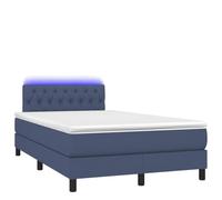 ATOMSTACK MAKER Lit à sommier tapissier 120 x 190 cm avec matelas à ressorts ensachés, tête de lit réglable en hauteur et bande LED, housse en polyester, 20 cm de haut, surmatelas inclus, pour chambre