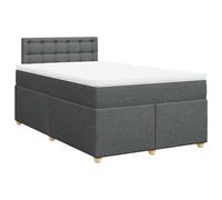 ATOMSTACK MAKER Lit à sommier tapissier 120 x 200 cm avec matelas à ressorts ensachés et surmatelas respirant, housse en tissu gris foncé, pied en pin massif, hauteur de 20 cm, pour un sommeil