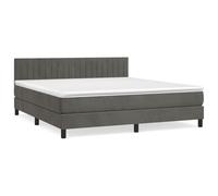 ATOMSTACK MAKER Lit à sommier tapissier 160 x 200 cm avec tête de lit en velours réglable en hauteur, matelas à ressorts ensachés et surmatelas - Gris foncé 20 cm de haut pour les dormeurs sur le dos