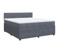 ATOMSTACK MAKER Lit à sommier tapissier, 180 x 200 cm, avec matelas à ressorts ensachés et surmatelas en velours respirant, gris foncé, hauteur de 20 cm, confortable et de soutien pour un sommeil