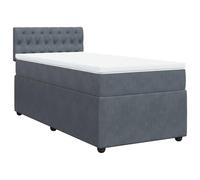 ATOMSTACK MAKER Lit à sommier tapissier 90 x 190 cm avec matelas à ressorts ensachés et surmatelas respirant - Cadre de lit design en velours gris foncé avec tête de lit de 20 cm de haut pour un