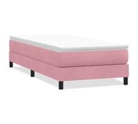 ATOMSTACK MAKER Lit à sommier tapissier, rose, 100 x 210 cm, sans matelas, housse en velours doux, cadre en bois stable, sommier à lattes pour une circulation de l'air et un soutien optimaux