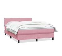 ATOMSTACK MAKER Lit à sommier tapissier, rose, 160 x 220 cm, avec matelas à ressorts ensachés, tête de lit réglable en hauteur, surmatelas respirant et housse en velours - Doux, confortable, durable
