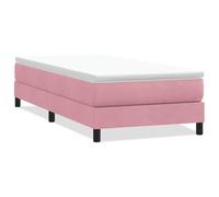 ATOMSTACK MAKER Lit à sommier tapissier, rose, 90 x 220 cm, sans matelas, housse en velours doux (100 % polyester), cadre en bois solide avec sommier à lattes, sur mesure pour un sommeil réparateur