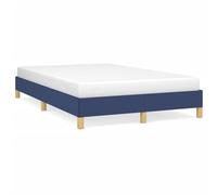 ATOMSTACK MAKER Lit avec tête de lit tapissée en velours bleu 120 x 200 cm, structure en bois contreplaqué avec sommier intégré, design moderne et stable pour chambre à coucher