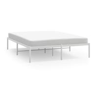 ATOMSTACK MAKER Lit en acier avec sommier intégré 150 x 200 cm, structure blanche pulvérisée, hauteur inférieure 26 cm, design minimaliste et robuste pour chambre à coucher, sans matelas