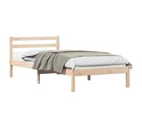 ATOMSTACK MAKER Lit en bois de pin massif 225,5 x 85,5 x 69,5 cm, marron, avec tête de lit et sommier intégré, design moderne et minimaliste pour chambre à coucher, idéal pour les espaces urbains
