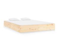 ATOMSTACK MAKER Lit en bois de pin massif naturel 120 x 200 cm, cadre robuste avec lattes en contreplaqué intégrées, idéal pour chambre moderne et rustique (sans matelas)