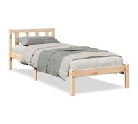 ATOMSTACK MAKER Lit en bois de pin massif non traité, 80 x 220 cm, avec sommier à lattes intégré, design rustique scandinave, idéal pour chambre à coucher et chambre d'amis, montage requis