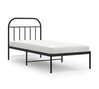 ATOMSTACK MAKER Lit en fer noir avec tête de lit et sommier inclus, structure robuste 90 x 200 cm, hauteur libre 26 cm, design élégant et minimaliste pour chambre à coucher, finition poudre noire