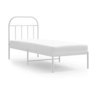 ATOMSTACK MAKER Lit en métal blanc sans matelas, avec tête de lit et sommier inclus, 75 x 190 cm, acier pulvérisé, hauteur sous lit 26 cm, idéal pour chambre ou chambre d'amis