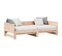 ATOMSTACK MAKER Lit journalier escamotable en bois massif de pin, couleur marron, 203,5 x 184 x 56,5 cm, idéal pour les invités et les petits espaces, design moderne et fonctionnel